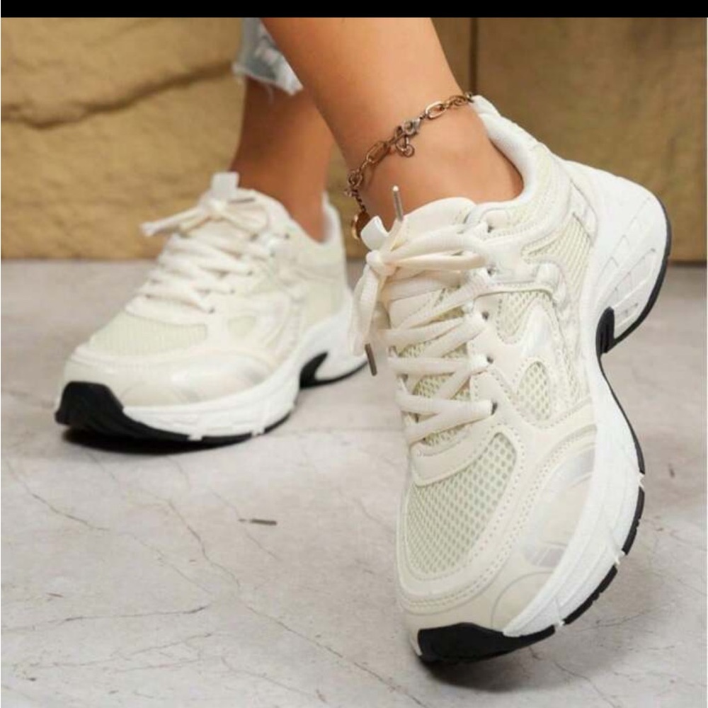 2 Pairs of Brand New Women’s White Sneakers and White and Red Sneakers